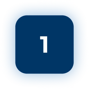 Blue square with number one