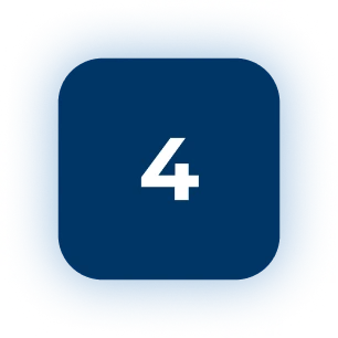 White number four on blue square