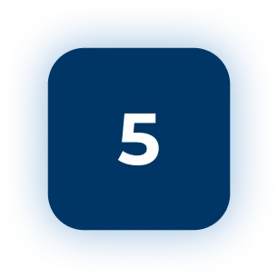 Blue square with number five