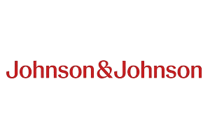 Johnson & Johnson logo in red text on a transparent background.